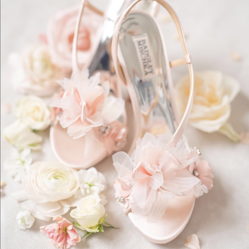 Badgley Mischka Blush Pink Heel Wedding Shoes